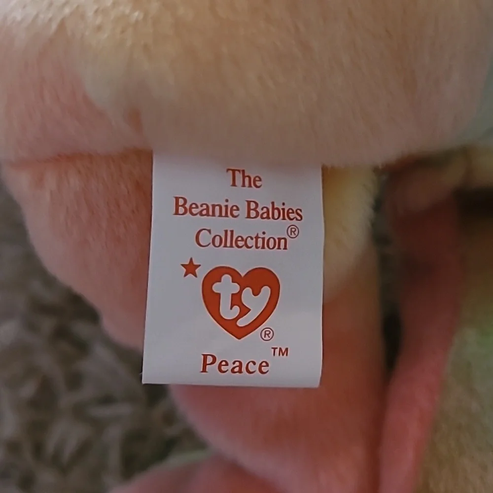 Ty Beanie Babies Peace the Bear Tie Dye Plush 1996 - Picture 6 of 7